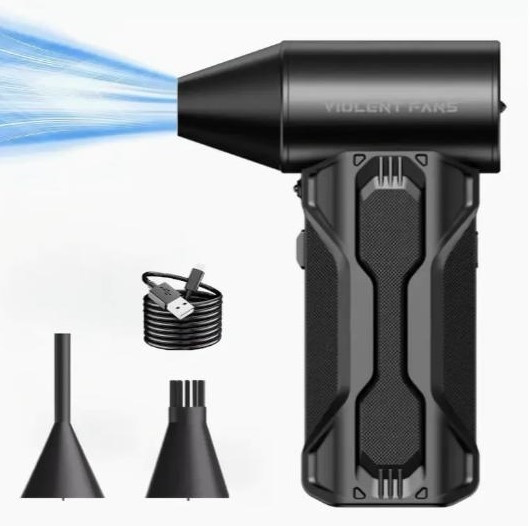 Переносний турбовентилятор із LED-підсвічуванням та безщітковим двигуном 160 000 об/хв Киев - изображение 2