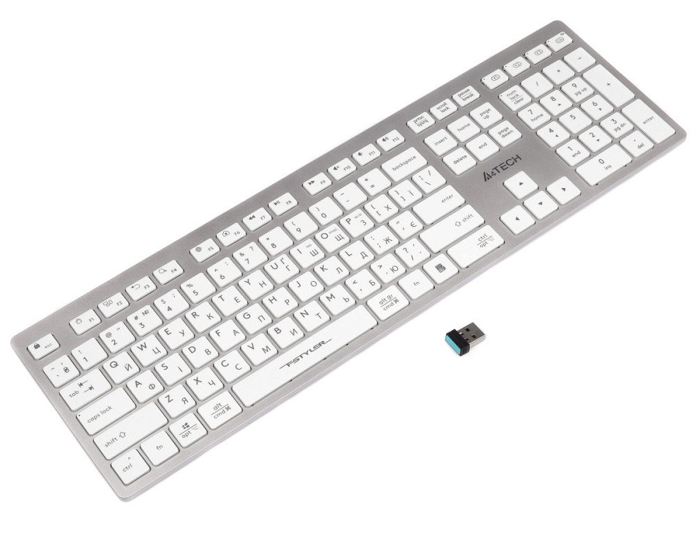 Клавиатура беспроводная A4Tech Fstyler FBX50C(White) белая Київ - зображення 4
