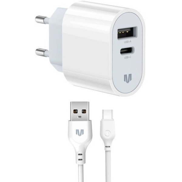 DM МЗП MadeInFuture MFS12 12W A+C + cable USB to Type-C White (MIF82822) Харьков - изображение 1