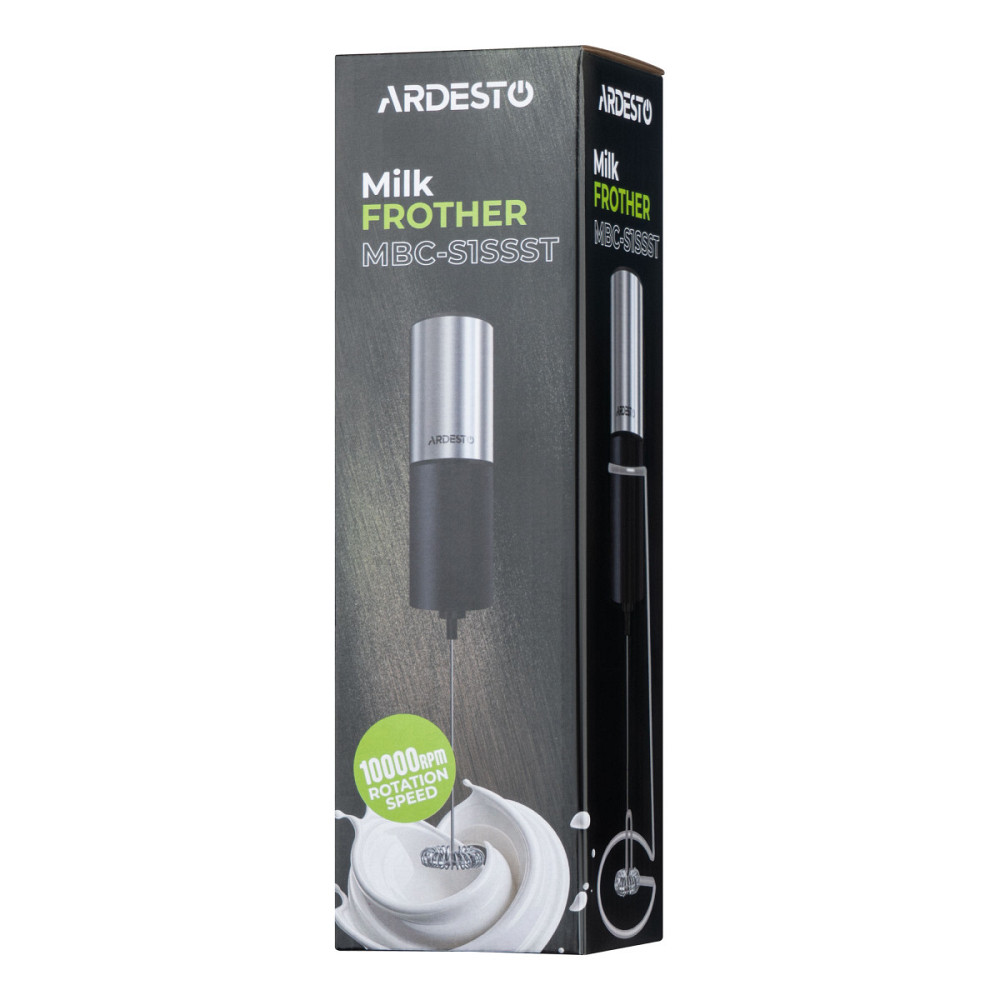 Вспениватель молока с подставкой Ardesto MBC-S1SSST черный Киев - изображение 7