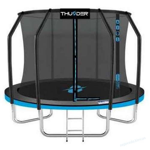 Батут 312 см THUNDER INSIDE ELITE с внутренней сеткой черно-голубой Киев - изображение 1