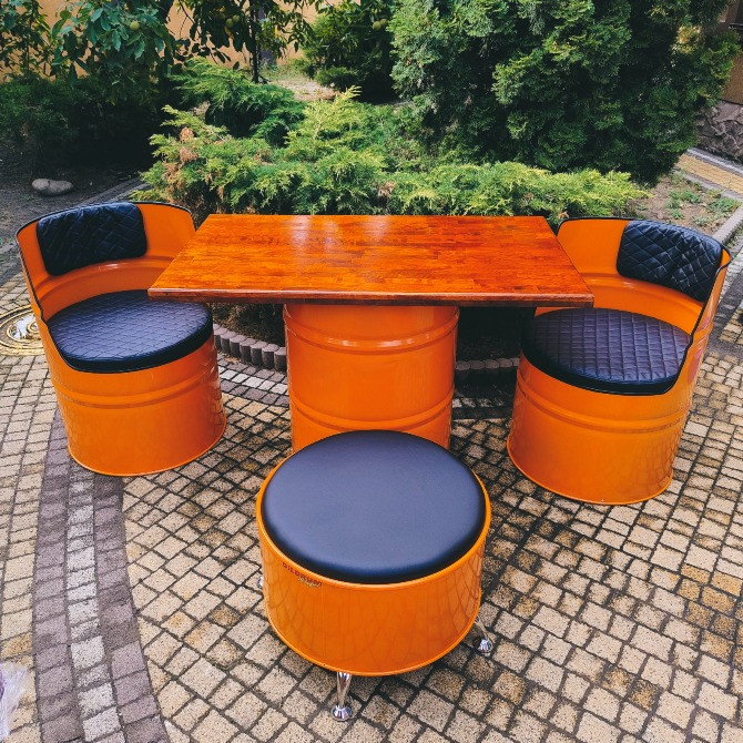 Крісло з металевої бочки з вашим логотипом | Дизайнерські лофт крісла з бочок Киев - изображение 8