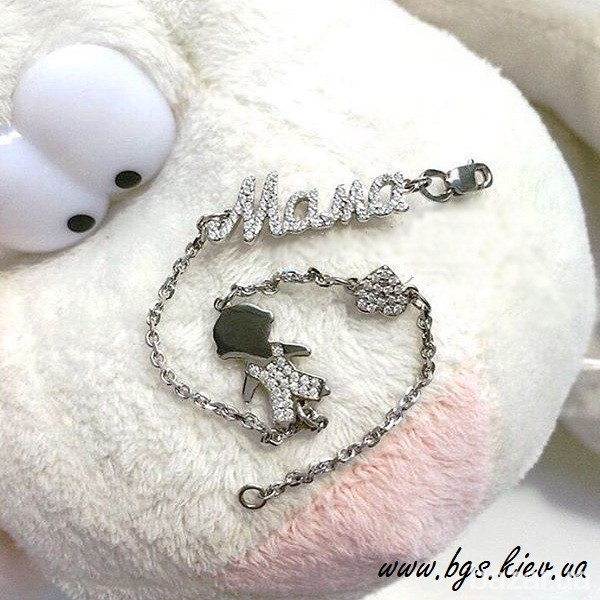 Мама браслет. Золотий браслет з дітьми. Браслет для мам подарунок на народження дитини Киев - изображение 4