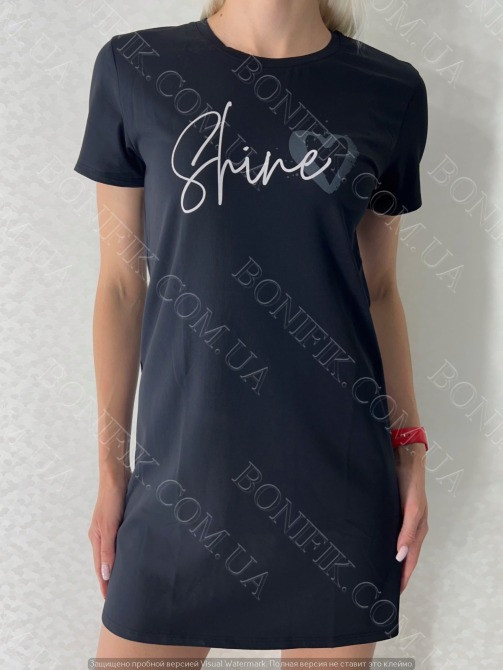 Женское чёрное платье из хлопка "Shine" (16002) (арт. 1761) Кривой Рог - изображение 4