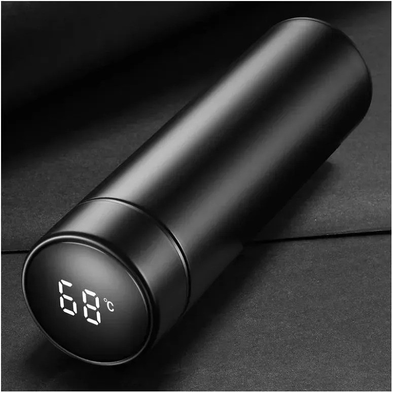 Термос UNIQUE 500 мл с датчиком температуры, Термос с дисплеем. Цвет: черный синiй червоний Львов - изображение 1