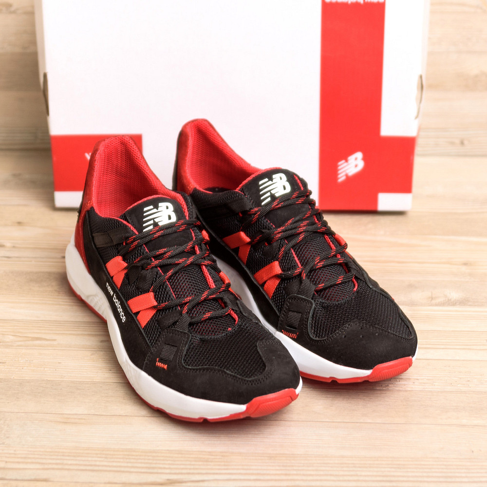 Мужские летние кроссовки сетка New Balance Black Red Киев - изображение 9