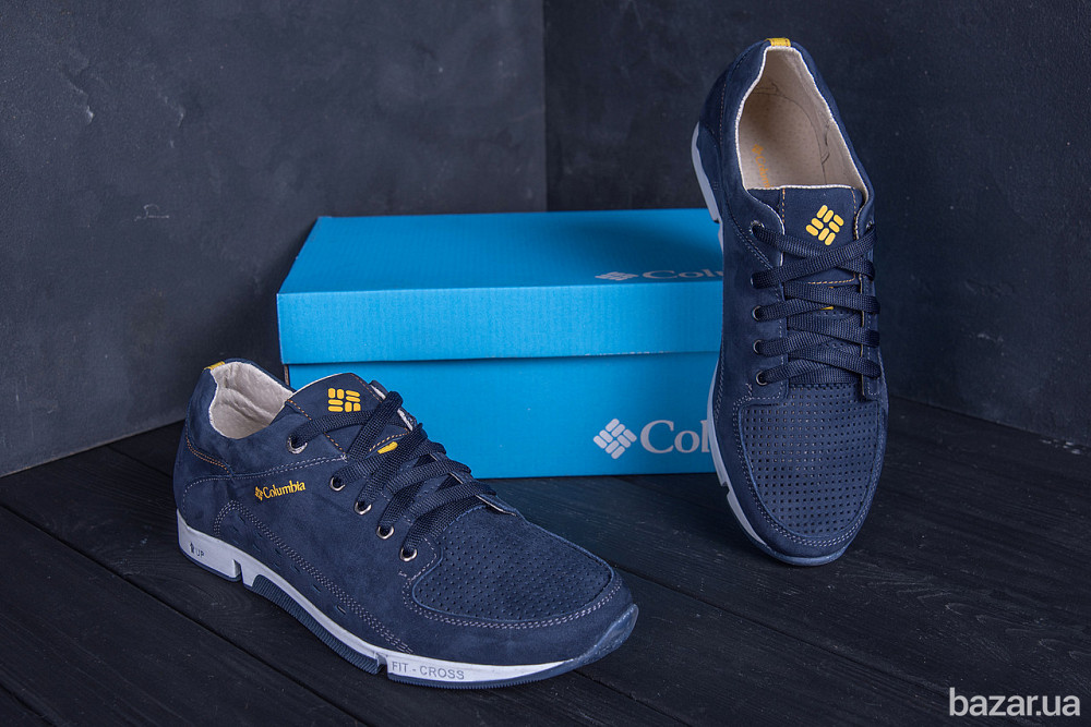 Мужские кожаные летние кроссовки, перфорация Colum Blue Киев - изображение 8