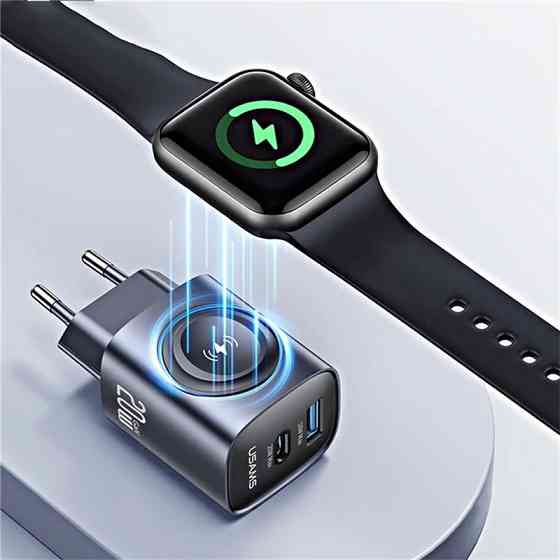 Уценка СЗУ Usams US-CC293 T67 Multifunctional iWatch Charger 20W (1USB-A/1C) Херсон