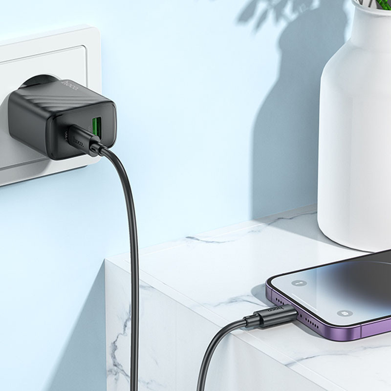 СЗУ Hoco CS23A Sunlight PD30W+QC3.0 (1USB-A/1C) + кабель Type-C to Lightning Херсон - зображення 4