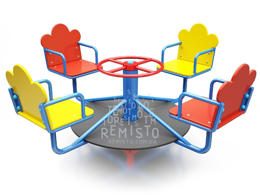 Дитяча карусель 4 сидіння вулична 190см з кермом Киев - изображение 1