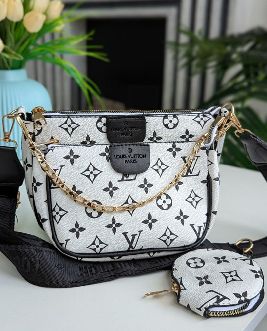 сумка через плече жіноча з широким ременем AN11 Louis Vuitton 3в1 Київ - зображення 2