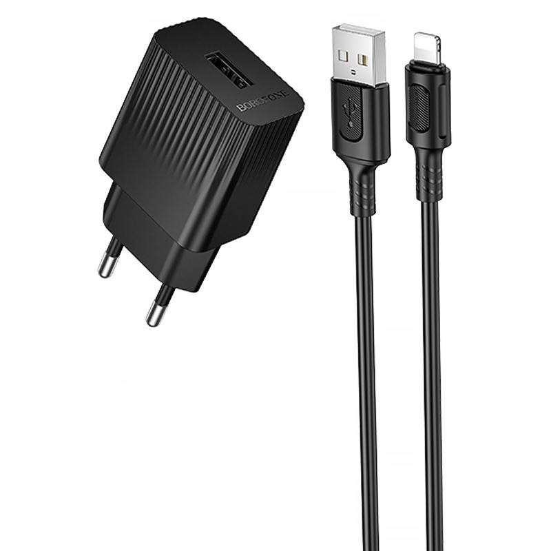 СЗУ Borofone BAS71A Source 10.5W (1USB-A) + кабель USB to Lightning Херсон - зображення 1