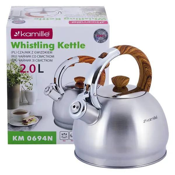 Чайник Kamille 2 л из нержавеющей стали со свистком 0694N Одесса - изображение 1