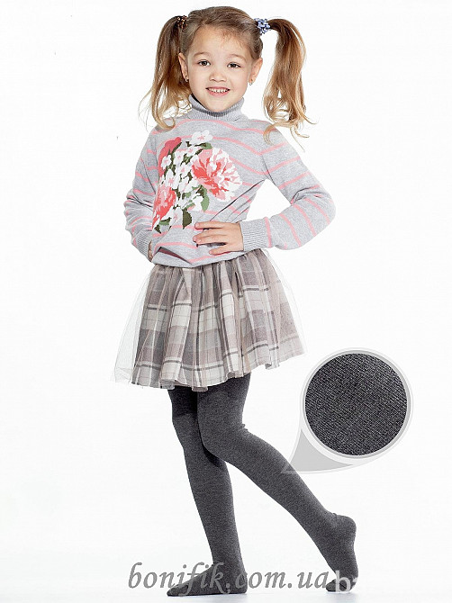 Меланжевые тёмно-серые колготки для девочек (арт. D 025-1) Кривий Ріг - зображення 1