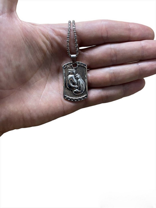 Брелок - Боксерская перчатка на ключе кулон подвеска серебристый Киев - изображение 7