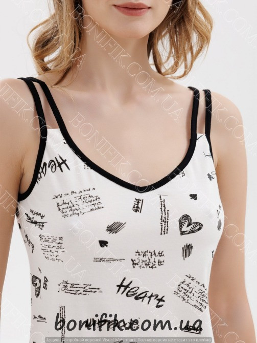 Женская ночная сорочка на тонкой бретели "Dreamy Hearts" (16801) (арт. 1768) Кривий Ріг - зображення 3