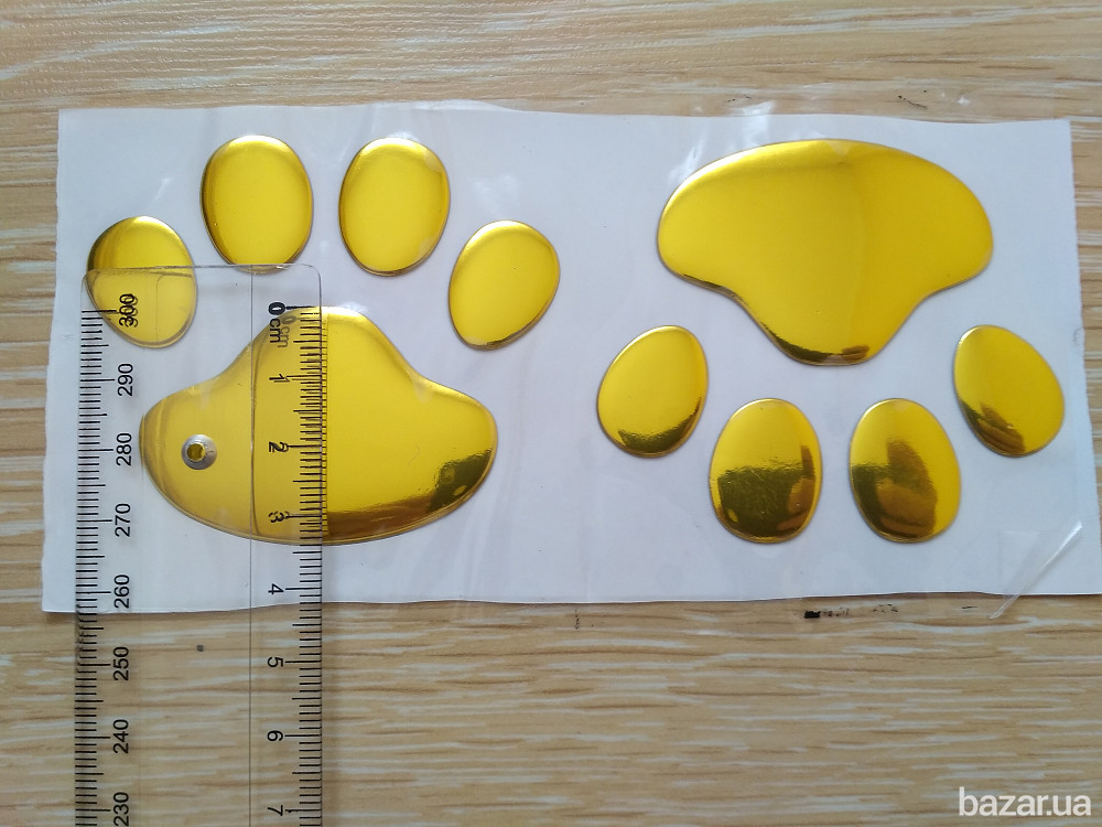 Наклейка на авто Выпуклая Наклейка на авто Следы Золото Бориспіль - зображення 3