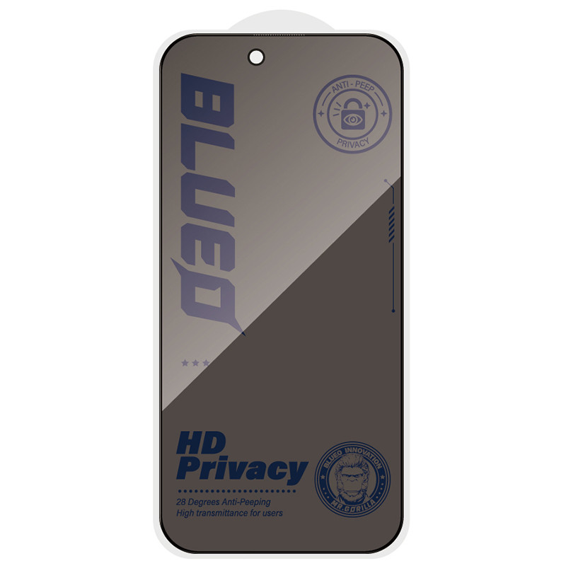 Защитное 2.5D стекло Blueo Full Cover Anti-Peep для Apple iPhone 18 Pro (6.3") Херсон - изображение 2