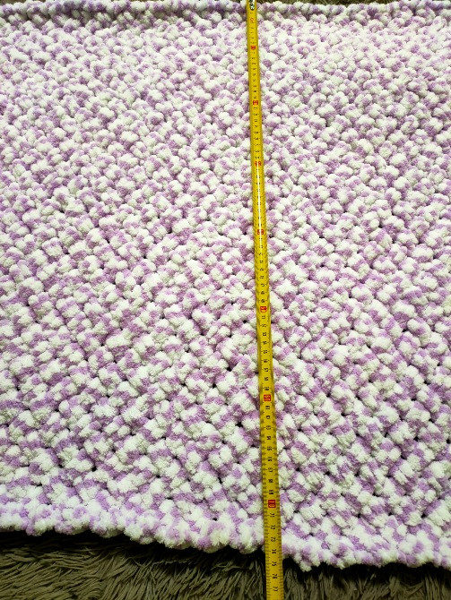 Плед покривало дитячий в'язаний з пряжі Alize Puffy color ручної роботи Handmade Нововолинськ - зображення 3