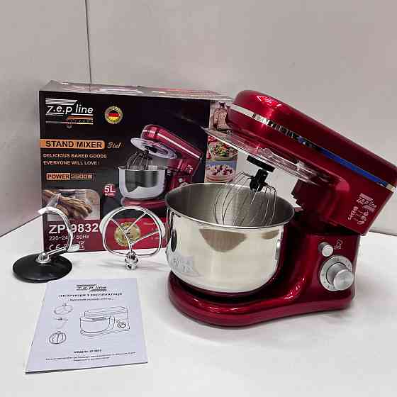 Тестомес миксер 3 в 1 Zepline ZP-9832 Red 3500 Вт 5 л красный Київ