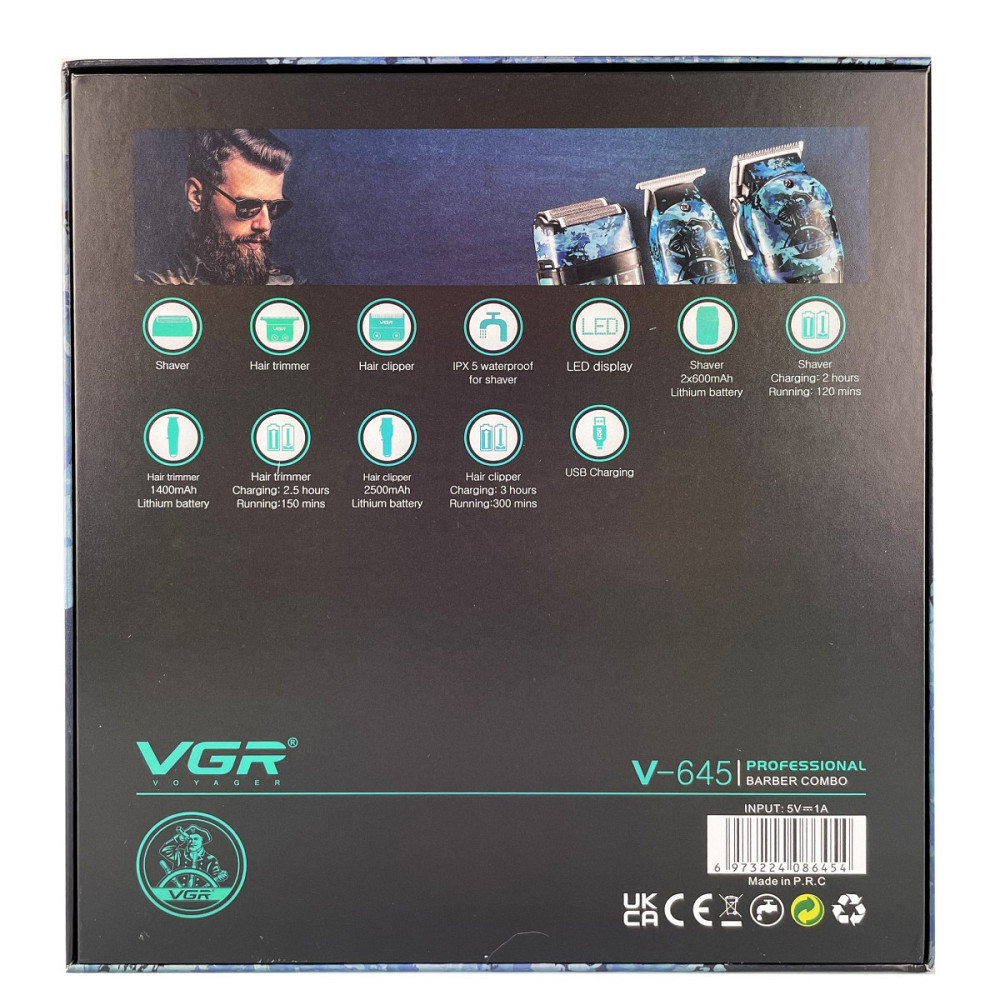 Комплект длят стрижки VGR V-645 голубой Київ - зображення 3