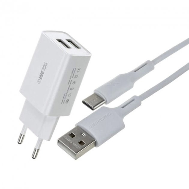 Сетевое зарядное устройство USB WK Type-C WP-U56a-White белое Київ - зображення 1