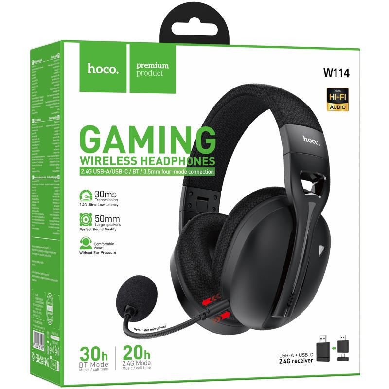 Накладные беспроводные наушники Hoco W114 Magic +3.5mm+2.4G Херсон - зображення 2