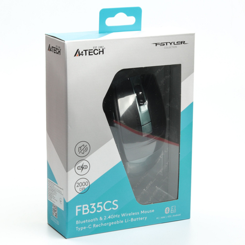 Мышь компьютерная безпроводная A4Tech FB35CS Midnight Green зеленая Київ - зображення 6