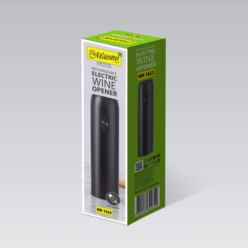 Автоматический аккумуляторный штопор Maestro MR-1622 черный Одеса - зображення 5