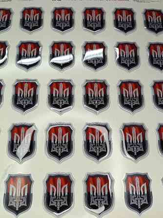 Об'ємна наклейка, шильда, смоляна етикетка. Київ