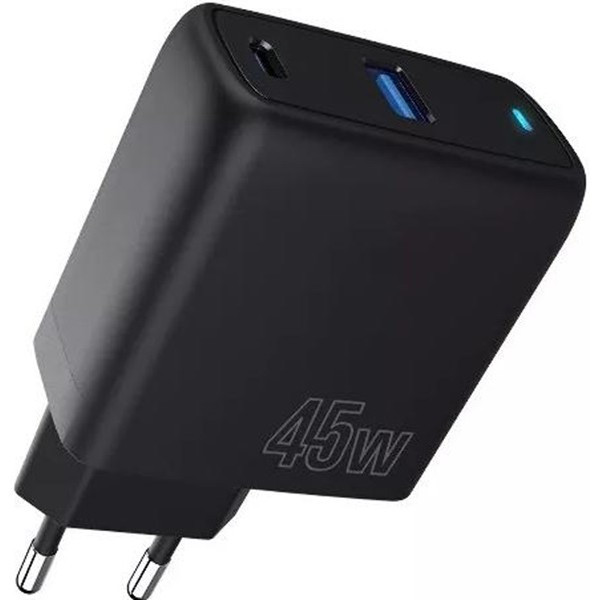 Мережевий зарядний пристрій Proove Silicone Power 45W (Type-C + USB) Black (WCSP45110001) (Код товар Харьков - изображение 1
