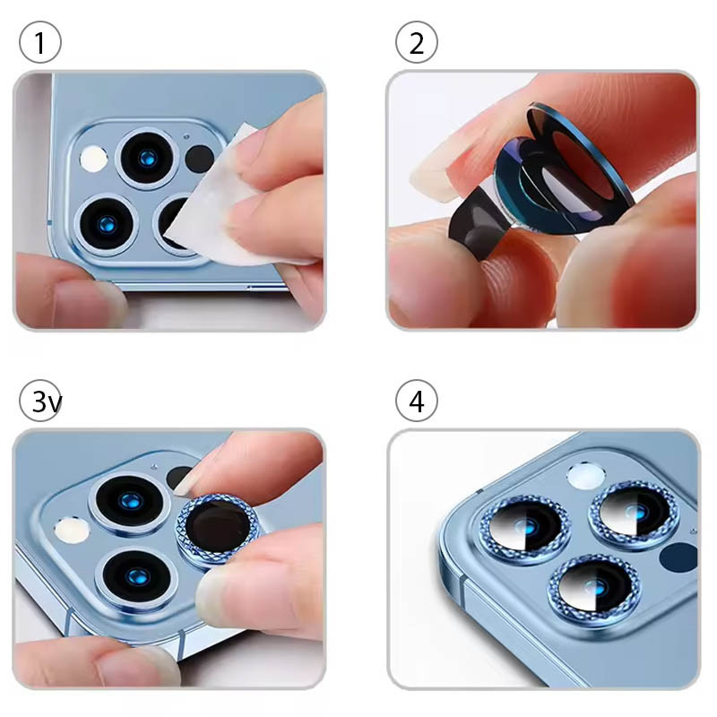 Защитное стекло Metal Shine на камеру (в упак.) для Apple iPhone 12 Pro Max Херсон - изображение 4