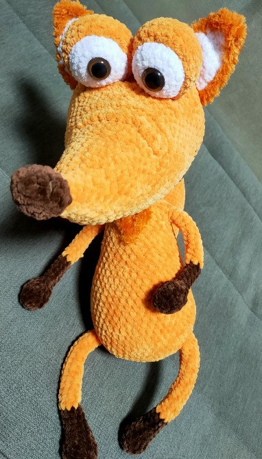 Іграшка м'яка в'язана помаранчева лисичка ручна робота Нововолинськ - зображення 3