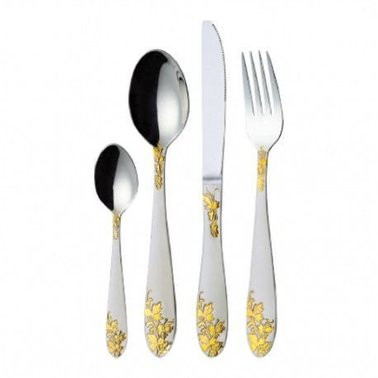 Набір столових приладів Hoffburg Flower HB-24001-GS 24 предмети Київ - зображення 1