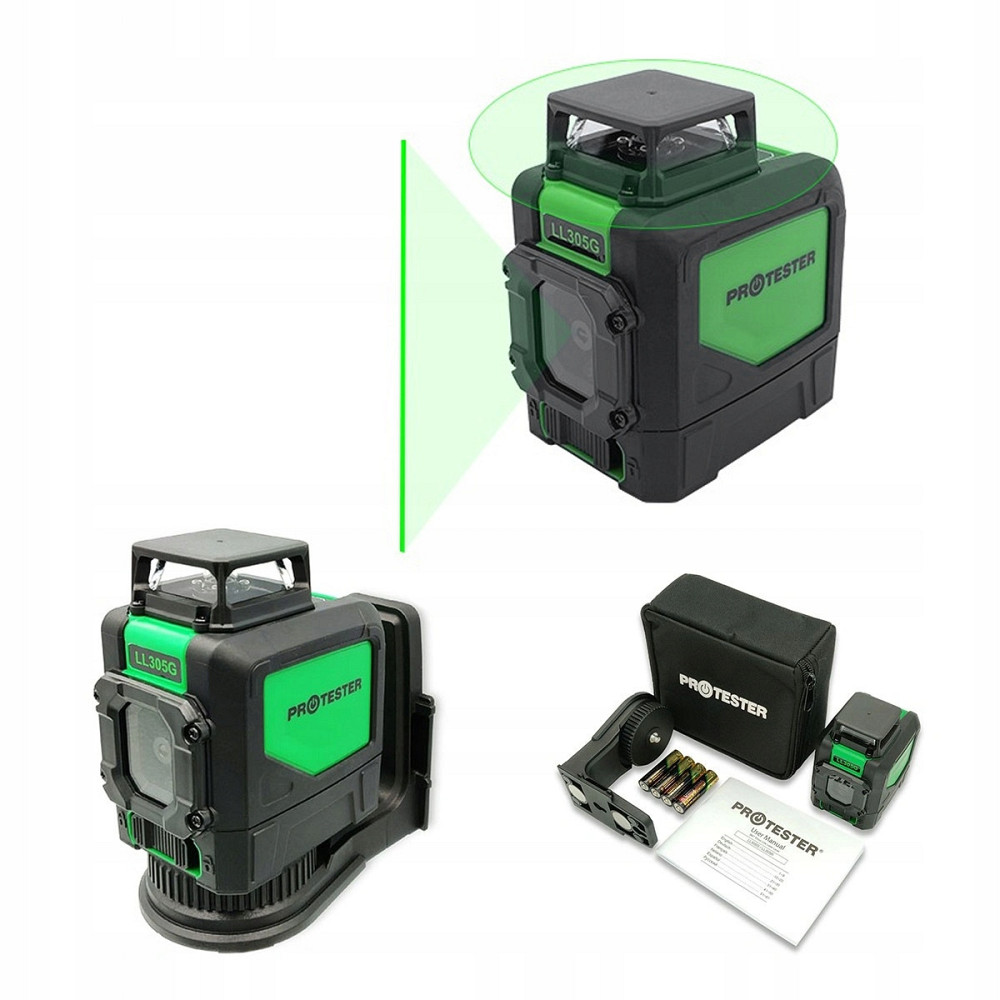 Лазерный уровень, H360°/1V, (зеленый луч) PROTESTER LL305G Харків - зображення 4