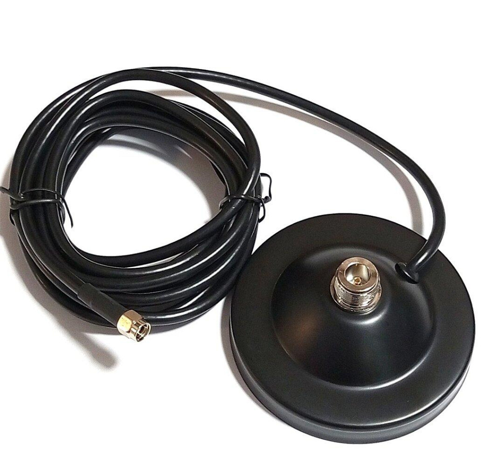 Магнитное основание для антенн, диаметр 9 см с N-female, кабель RG58U 3 метра c  RP SMA (83042) Днепр - изображение 1