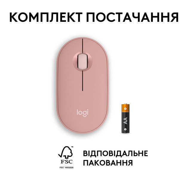 Мышь компьютерная безпроводная Logitech Pebble Mouse 2 M350s Tonal Rose L910-007014 розовая Киев - изображение 9