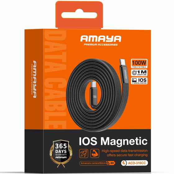 Дата кабель Amaya 316CC Type-C to Type-C 100W (1m) Херсон