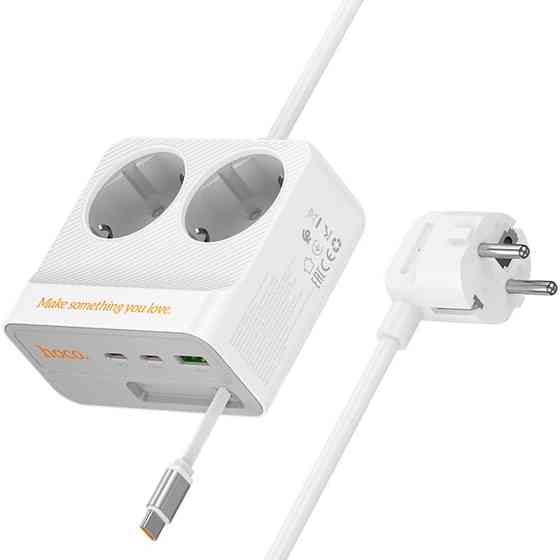Удлинитель Hoco AC28 Descanso (PD45W/1C/3A/2xSocket) (2m) Херсон