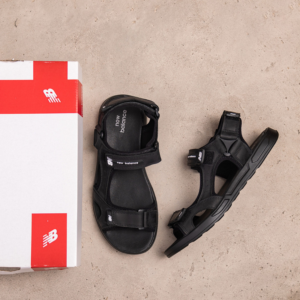 Мужские кожаные сандалии NB Black Київ - зображення 6