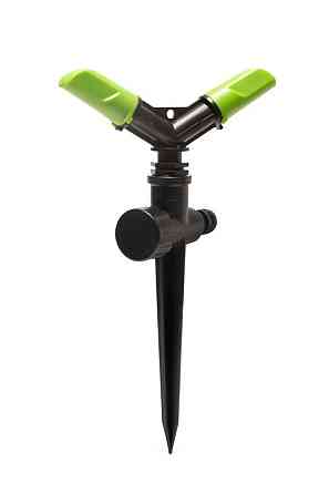 Ороситель для полива MASTERTOOL вращающийся 2-х рожковый ½" 12 м на ножке 92-9362 Харків