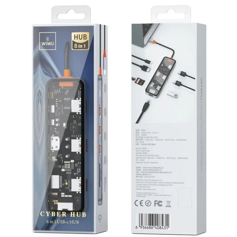 Переходник HUB WIWU Cyber hub CB008 8 in 1 Херсон - зображення 10