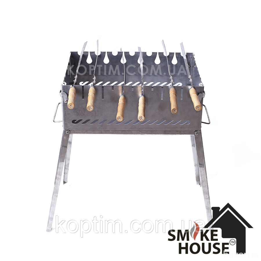 Раскладной мангал из нержавеющей стали Smoke House Case6 DeLuxe Харків - зображення 6