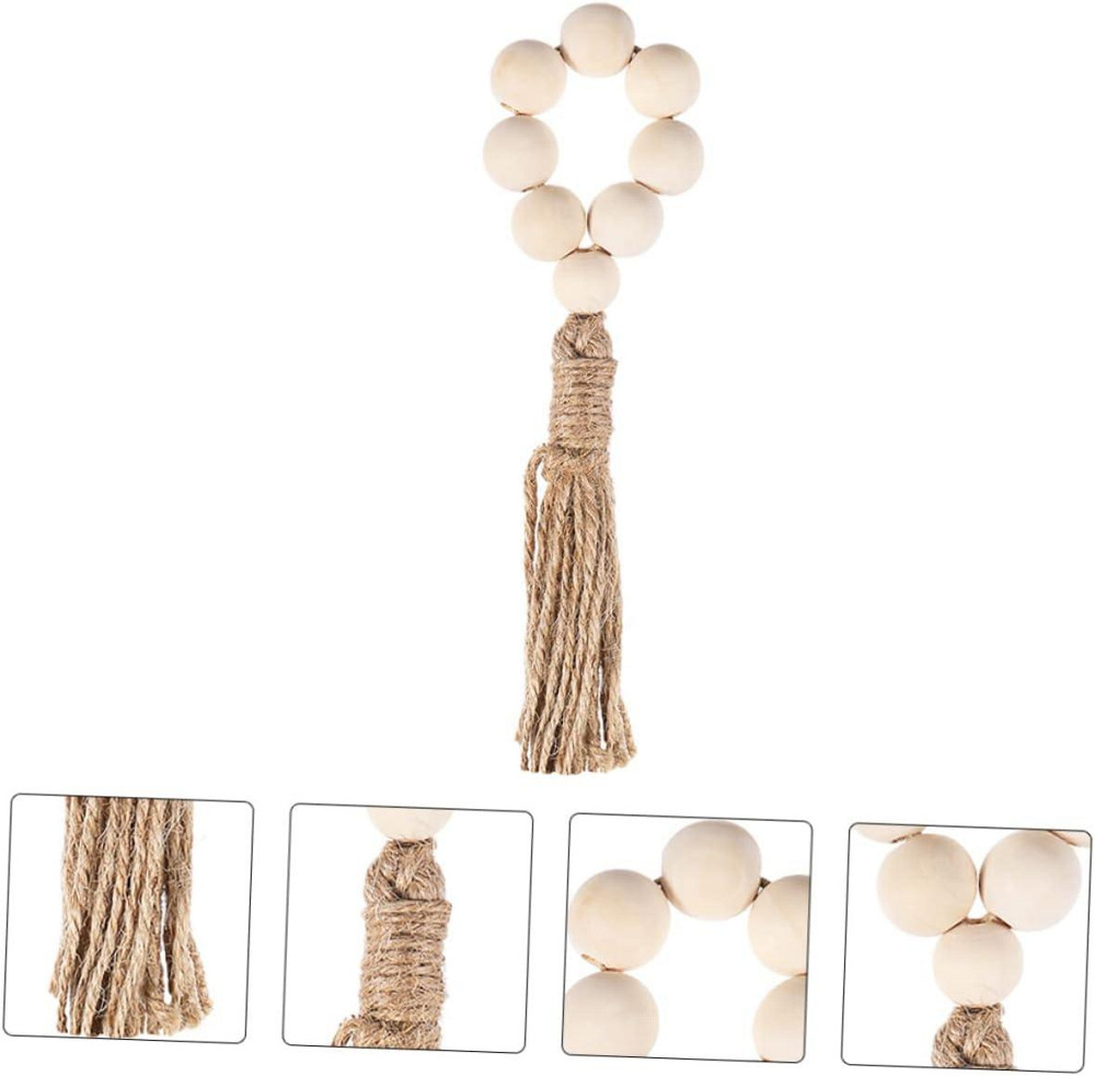 Кольца для салфеток Leeseph с деревянными бусинами 6 шт бежевые Одеса - зображення 2