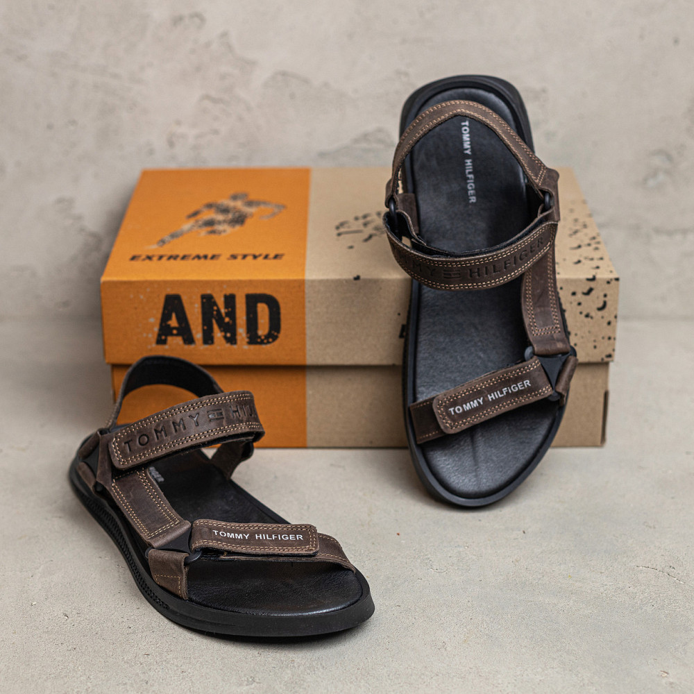 Мужские кожаные сандалии Tommy Hilfiger Brown Киев - изображение 5