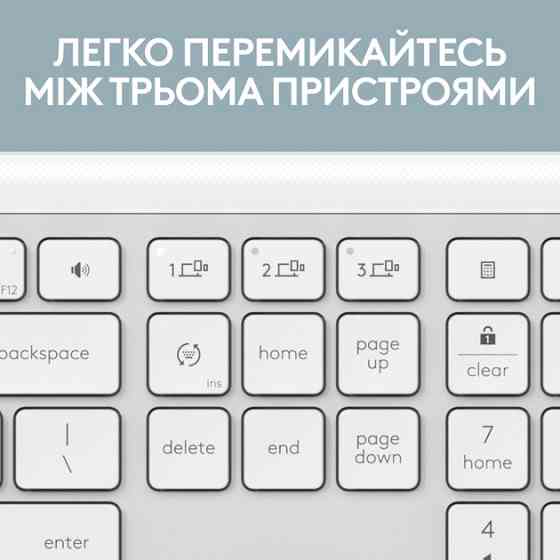 Клавиатура компьютерная безпроводная Logitech Signature Slim Wireless K950 Off White L920-012466 бел Киев