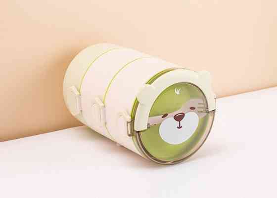 Ланч бокс триярусний харчовий 11069 2400 мл зелений Киев