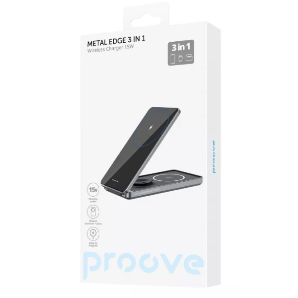 Бездротовий зарядний пристрій Proove Metal Edge 3 in 1 Gray (WSME15010003) (Код товару:39349) Харків - зображення 5