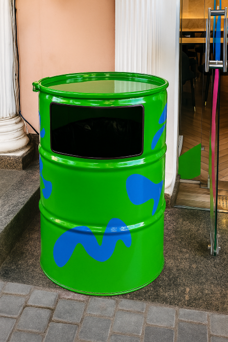 Урна 200 л з металевої бочки з вашим логотипом| урна для фудкорту, кафе, кав'ярні Київ - зображення 7