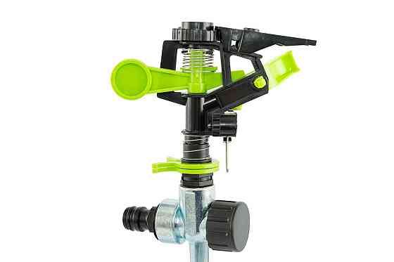 Ороситель для полива импульсный MASTERTOOL ½" 3 режима 20 м на металлической ножке 5.3-13.5 л/мин 92 Харків